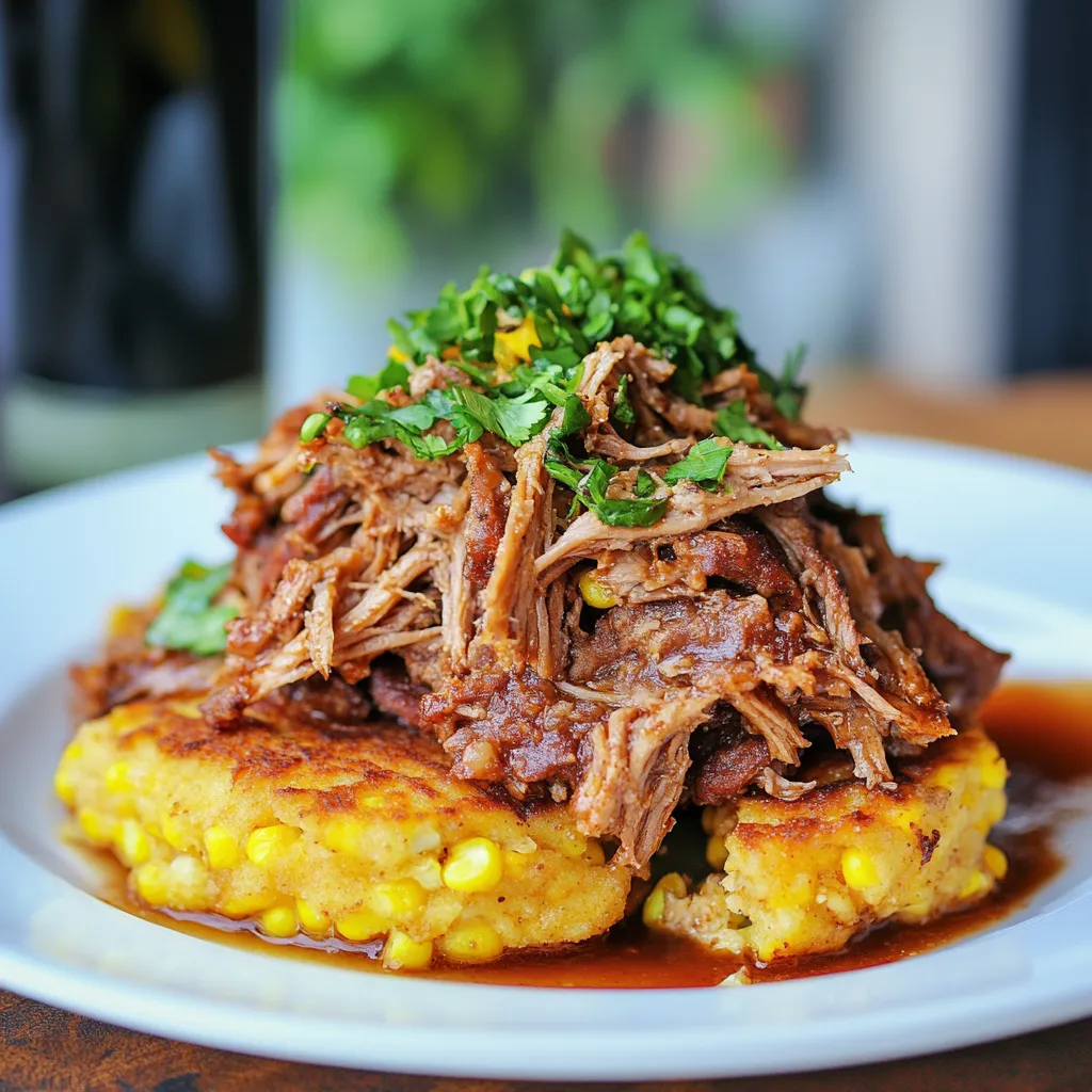 A plate of food with meat and vegetables on top.