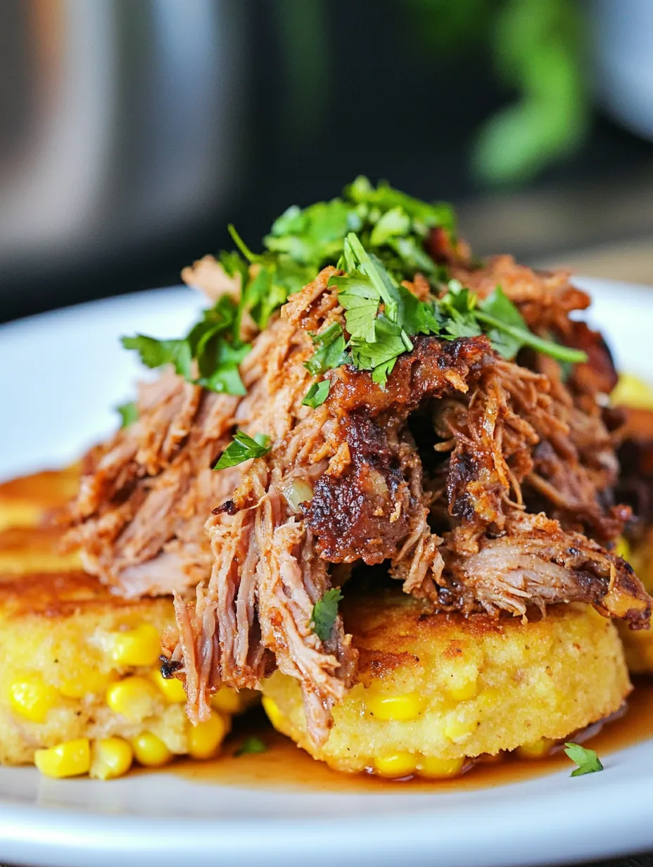 A plate of food with a pile of meat and corn on the cob.