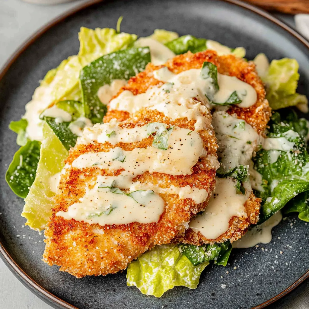 A plate of food with chicken and salad.