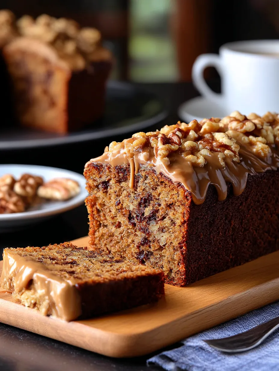 A slice of Date Coffee Cake with Walnuts.