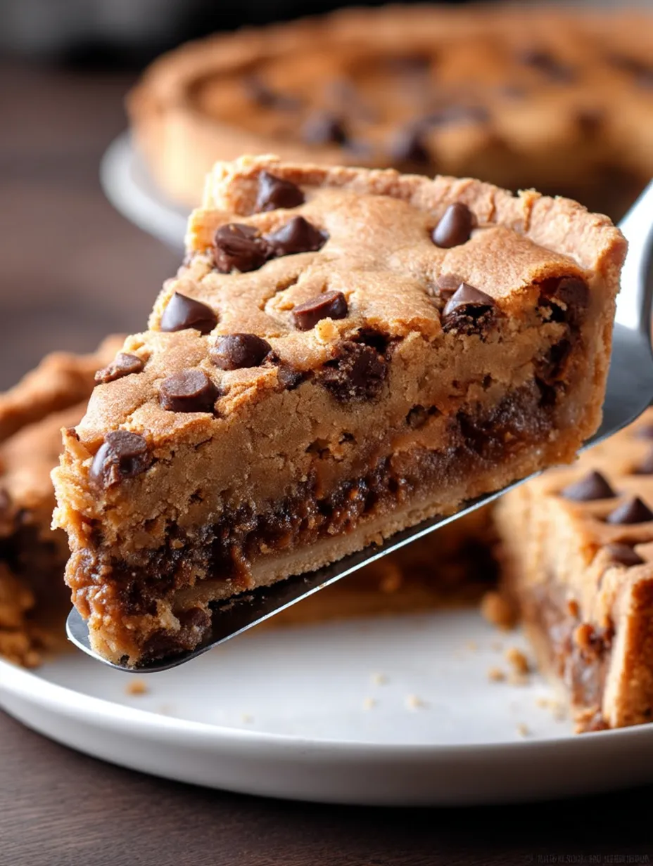 A slice of Deep Dish Cookie Pie.