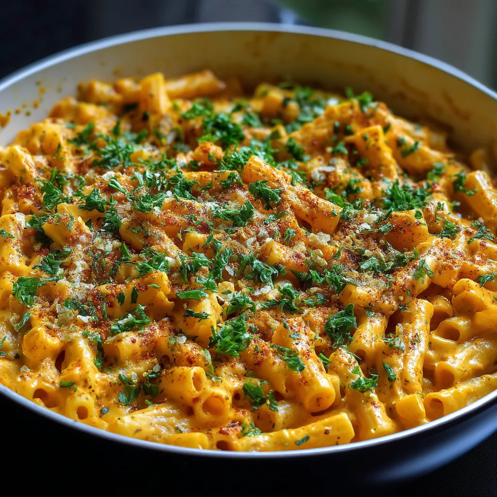 Velvety Garlic and Roasted Pepper Pasta