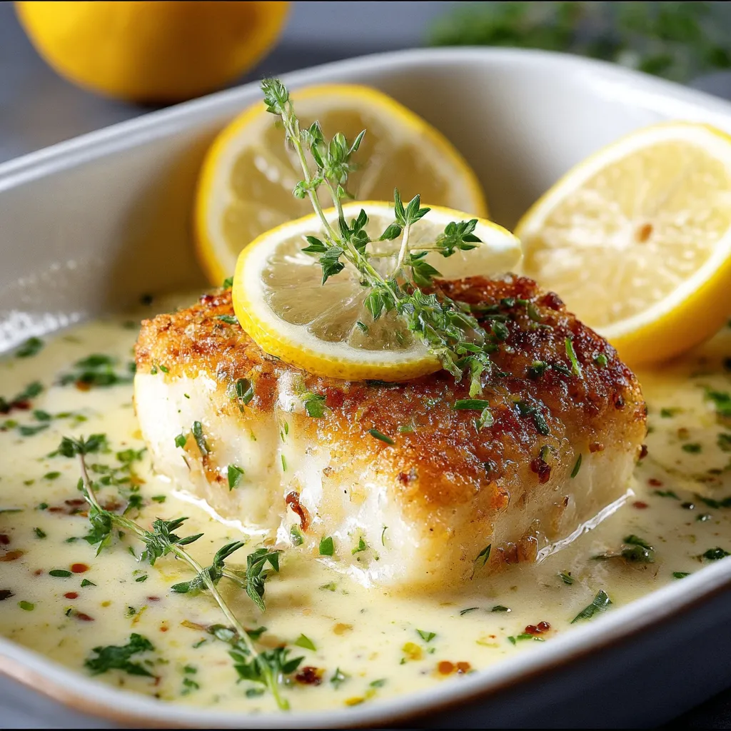 Delectable Cod in Creamy Coconut Lemon Sauce