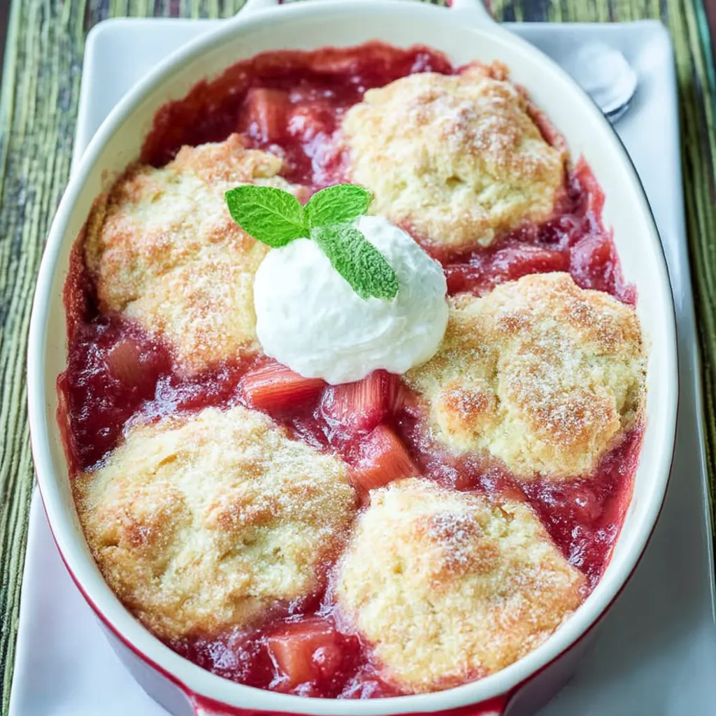 Sweet Rhubarb Cobbler