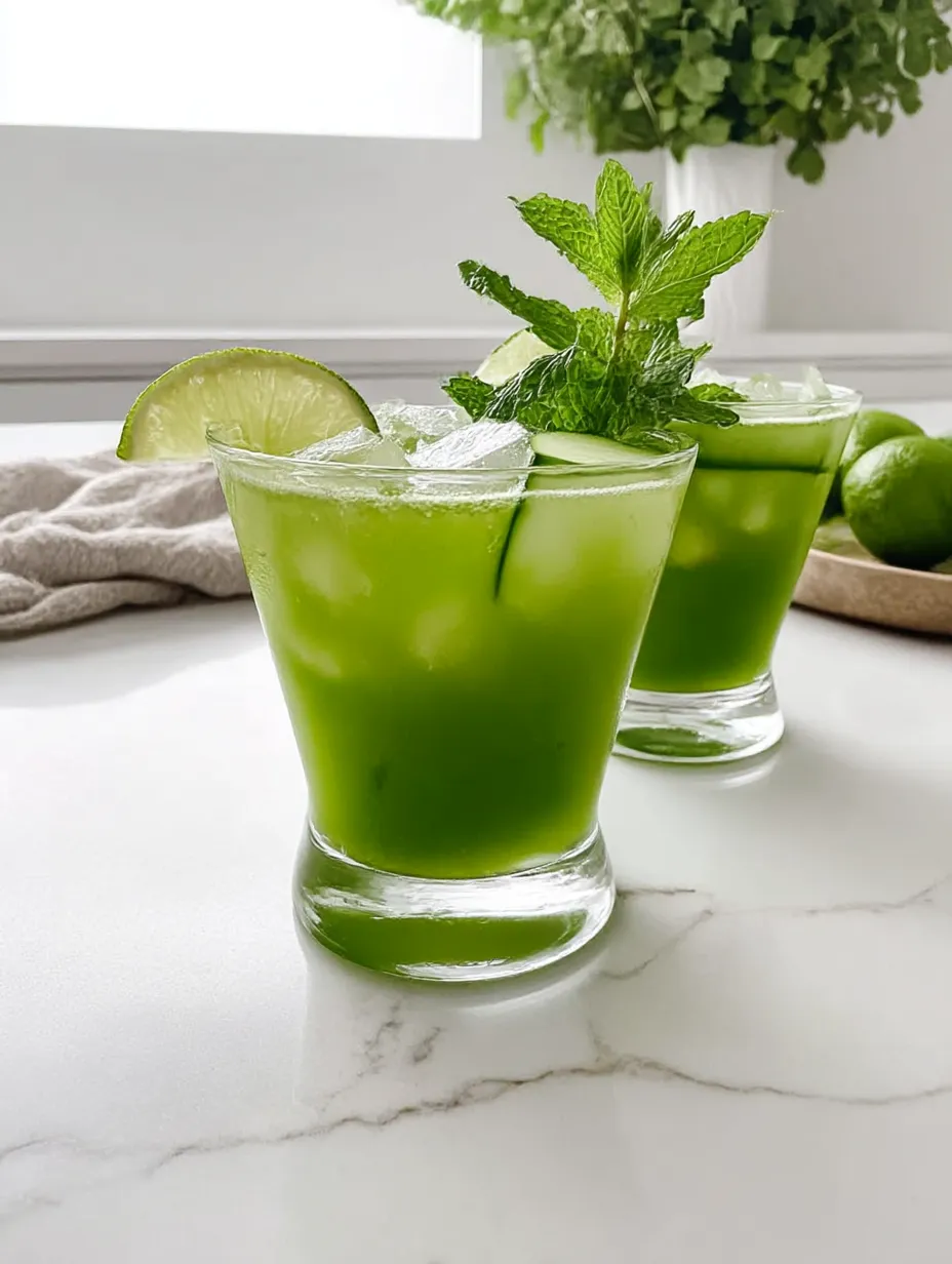 Simple Cucumber Mint Mocktail.