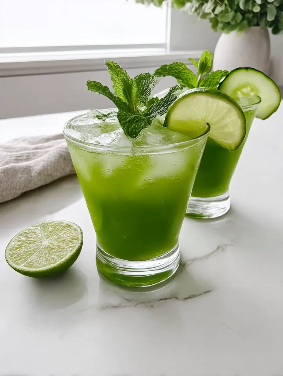 Vibrant Cucumber Mint Mocktail.