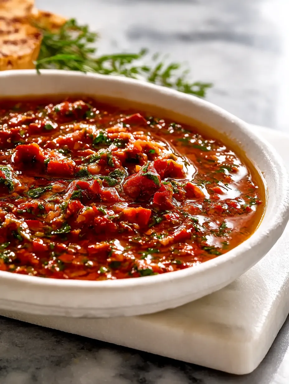 A bowl of Chimichurri Rojo.