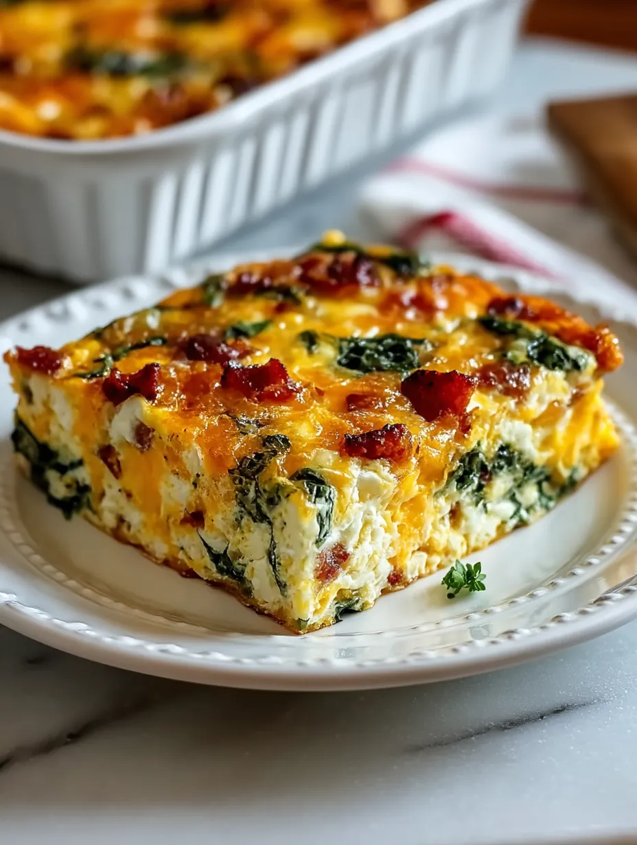 Simple Cottage Cheese Egg Bake ready to serve.