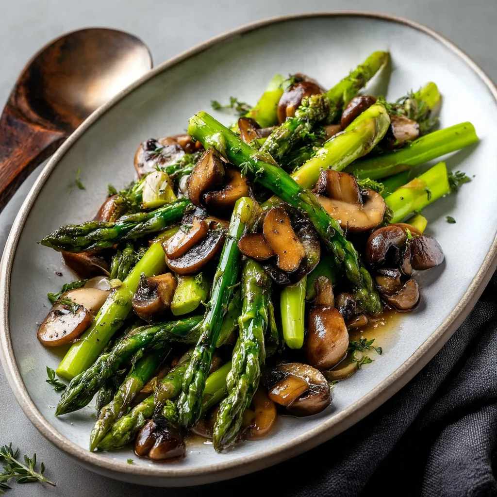 Asparagus and Mushrooms Dish