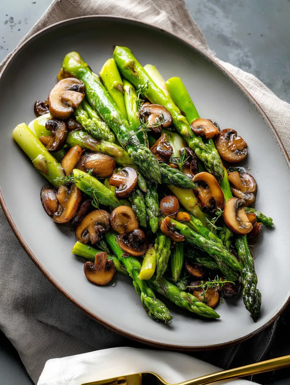 Easy Sauteed Asparagus and Mushrooms.