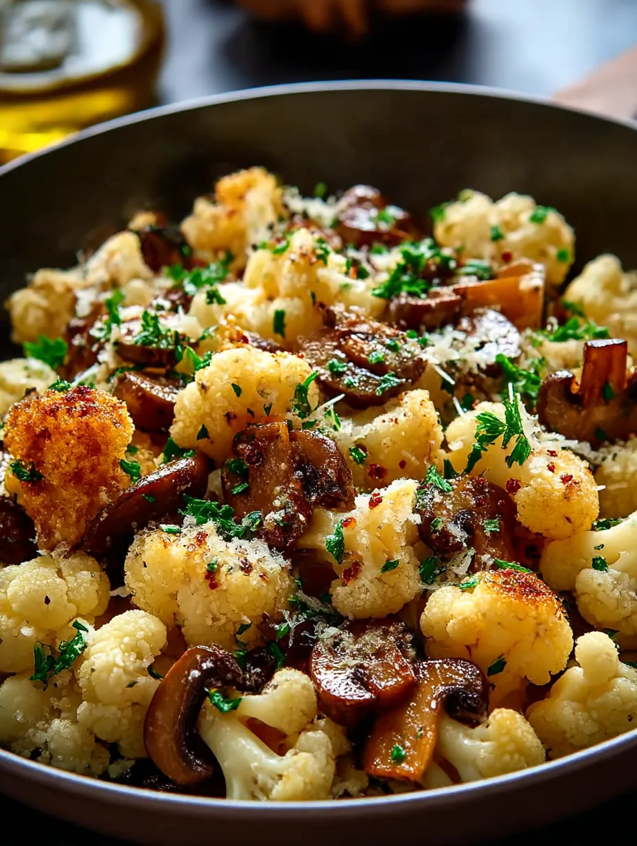 Garlic Cauliflower Mushroom Skillet.