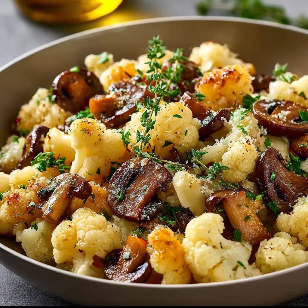 Mushroom Cauliflower Garlic Pan Meal