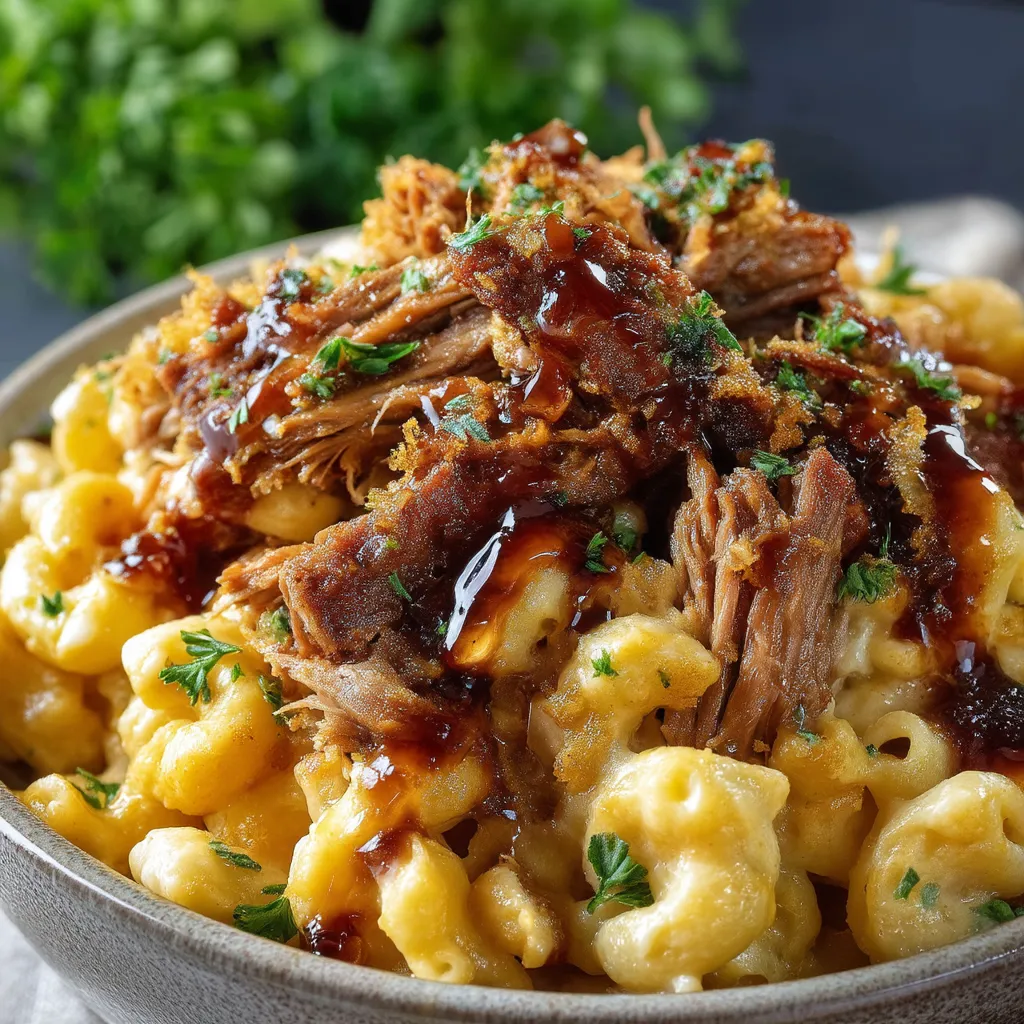 Cheesy Mac with Brisket and BBQ