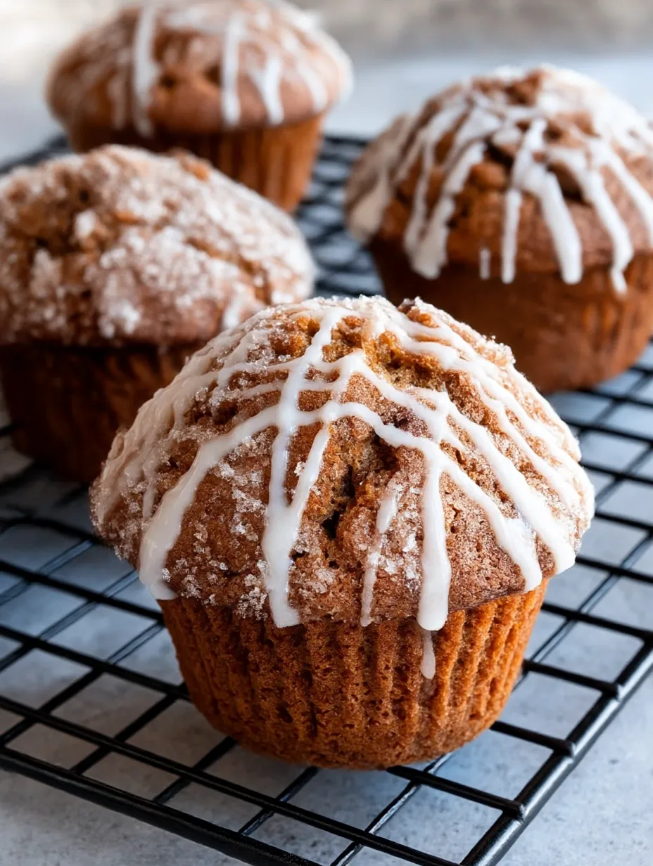 Easy Glazed Gingerbread Muffins.