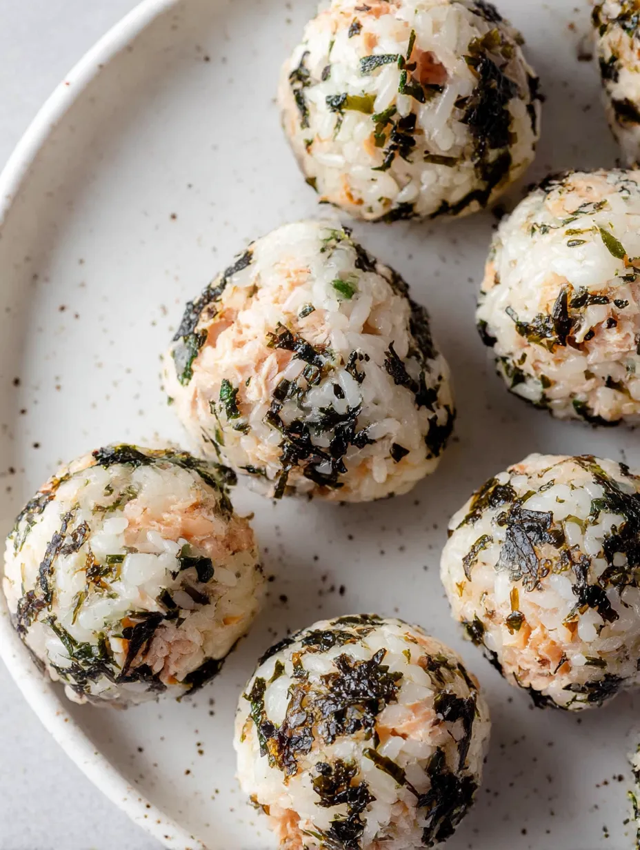A plate of Tuna Mayo Rice Balls.