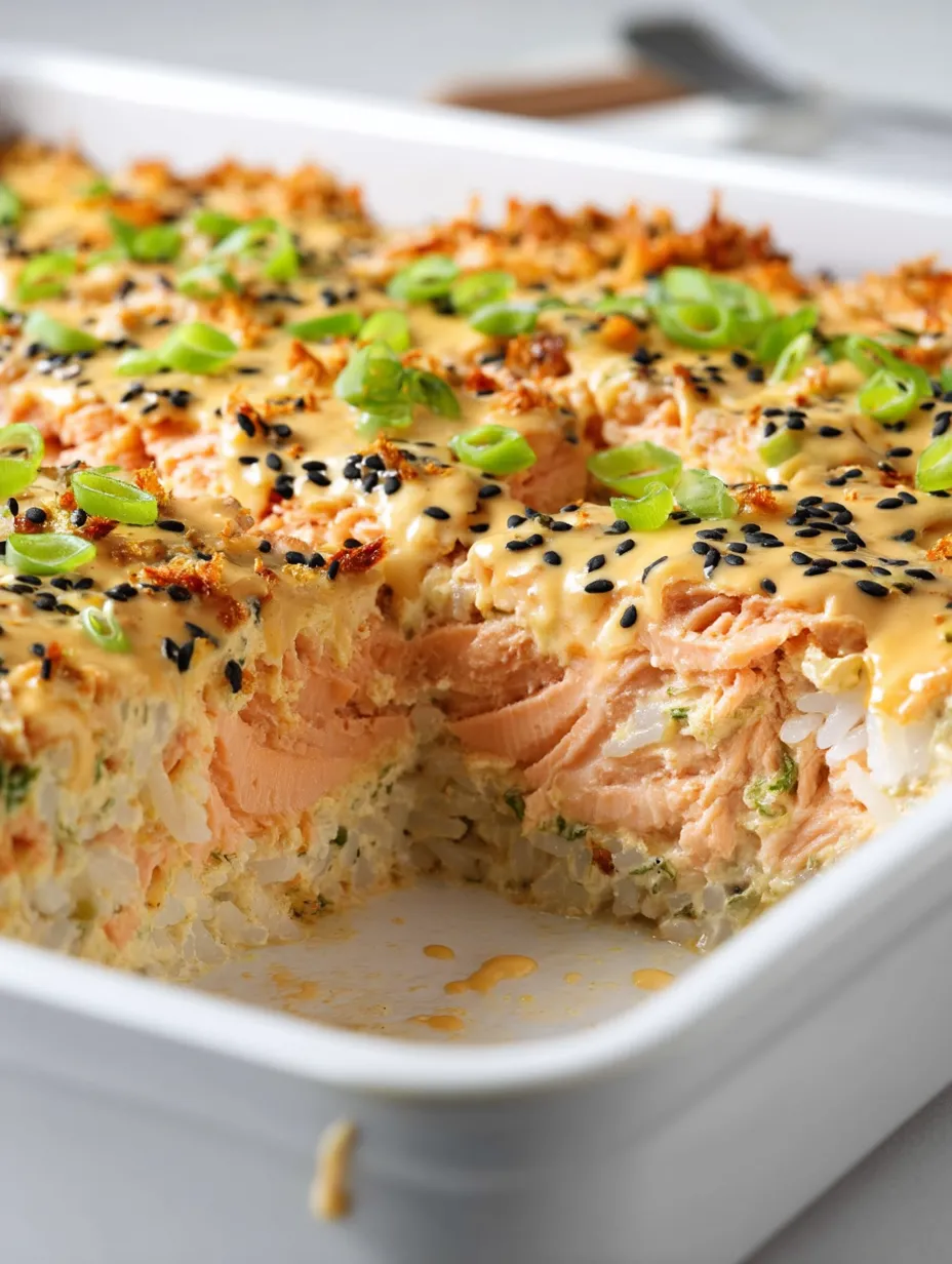 Salmon Sushi Bake Dish.