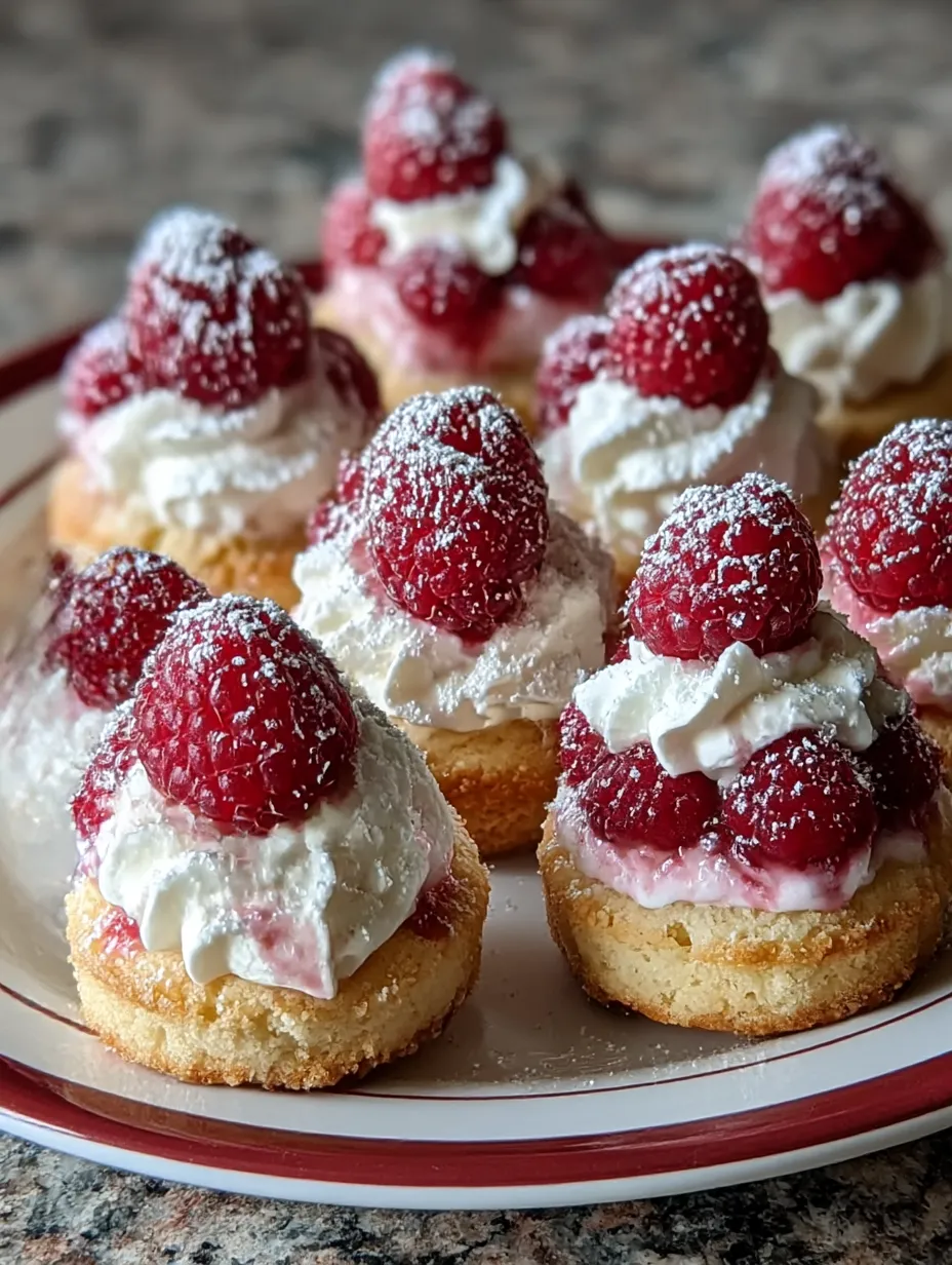 A plate packed with raspberry sweets.