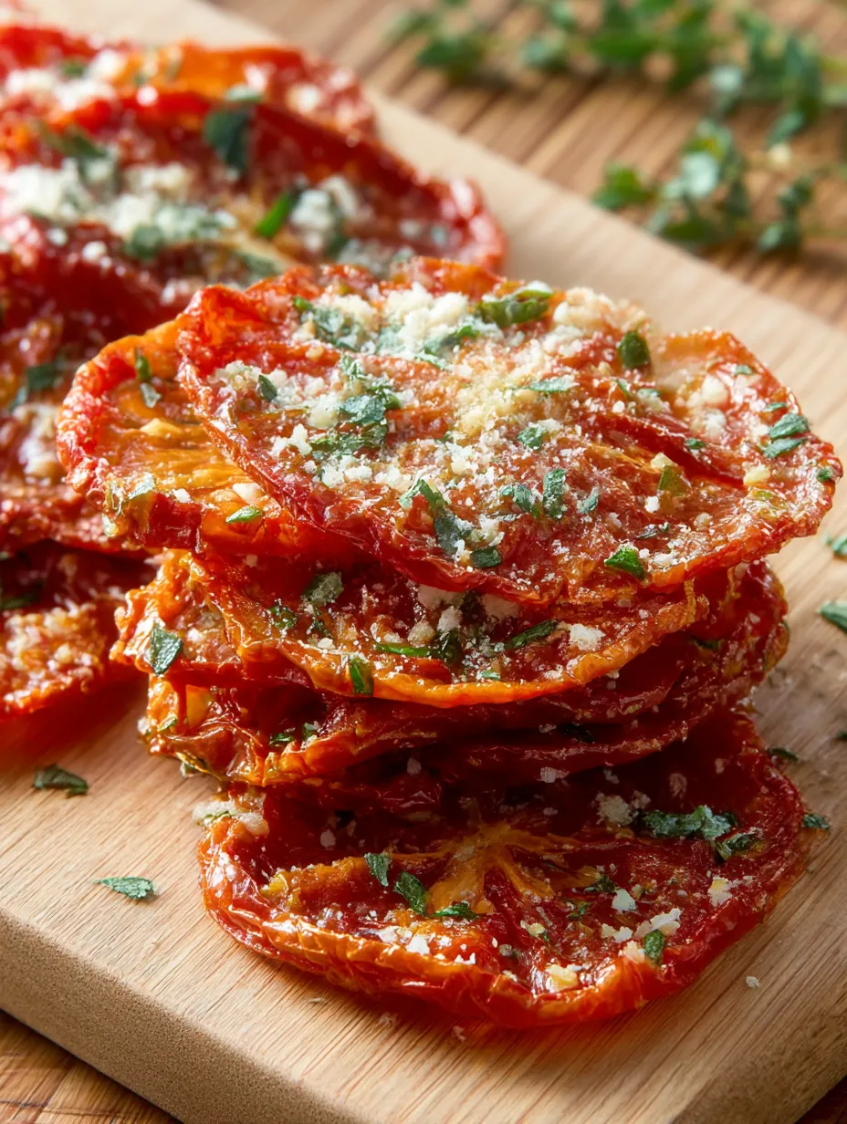 Super Crispy Parmesan Tomato Chips.