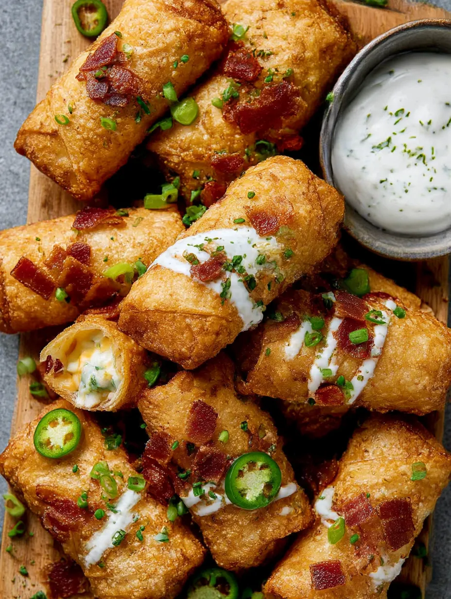 Crispy Jalapeno Popper Egg Rolls appetizer.