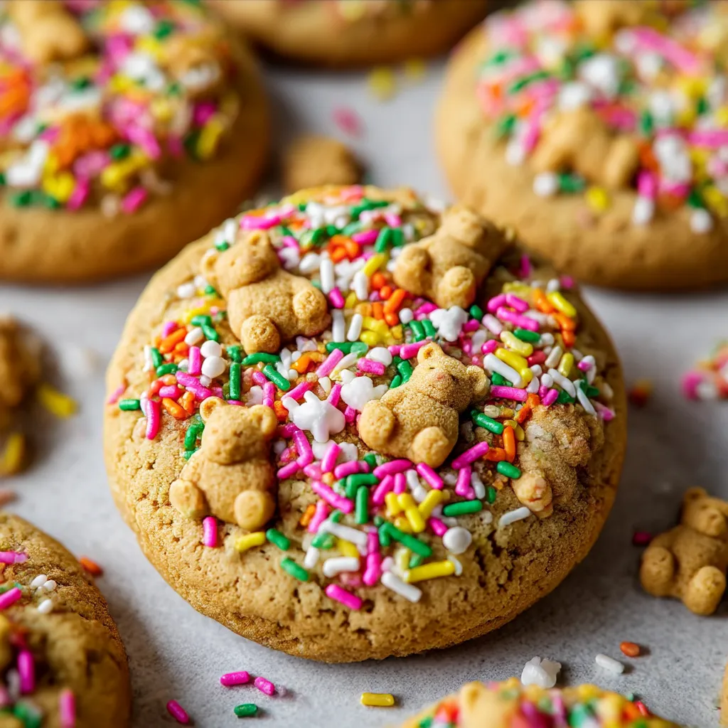 Teddy Graham Funfetti Cookie Butter Cookies Filled and Topped