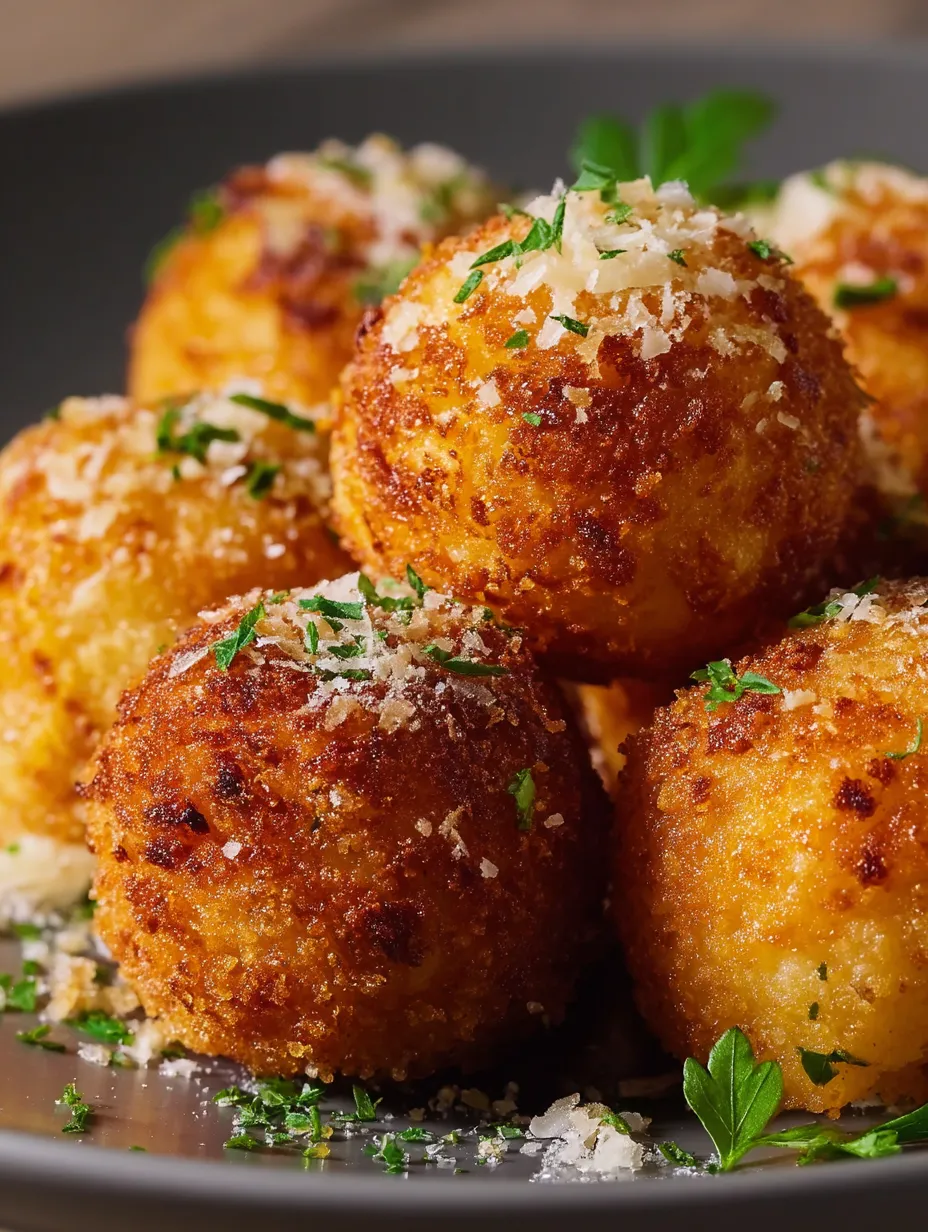 Mouthwatering homemade arancini.