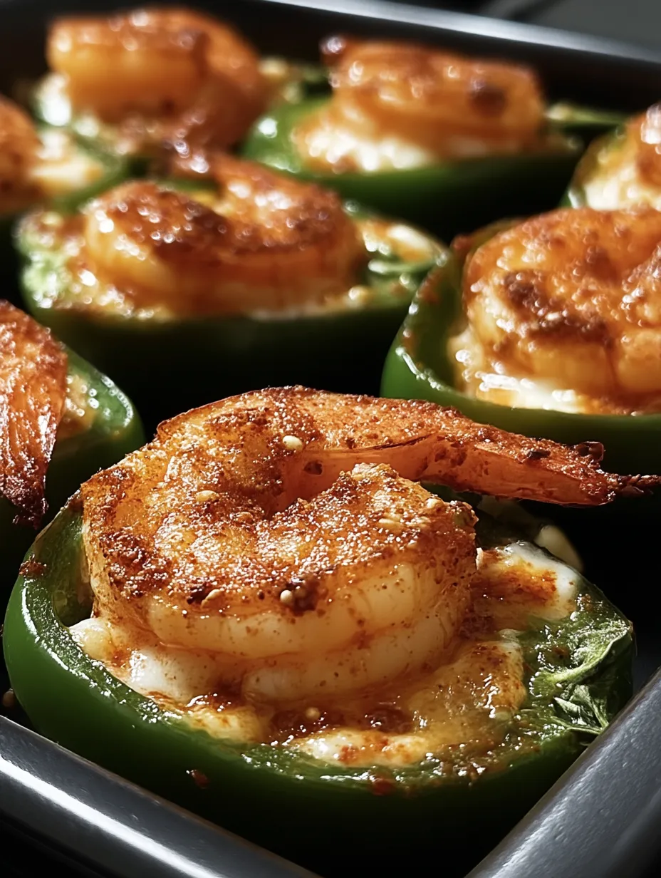 Spicy Cajun Shrimp Stuffed Jalapeños.