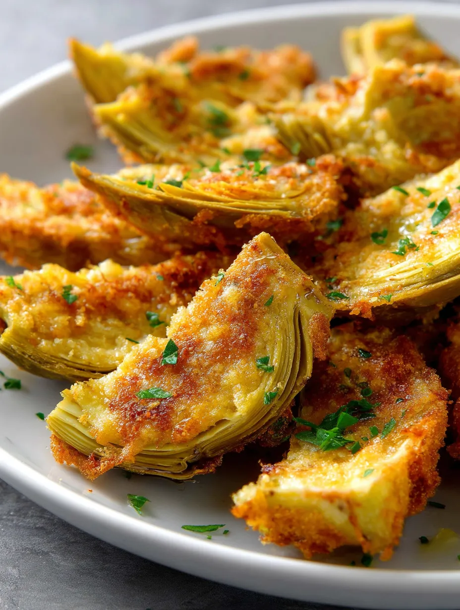Plateful of crunchy artichoke hearts.