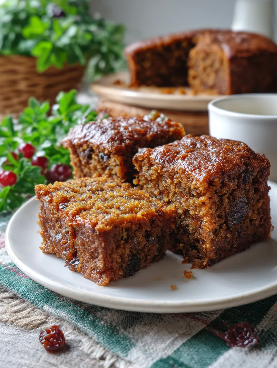 A plate of Old-Fashioned Raisin Cake.