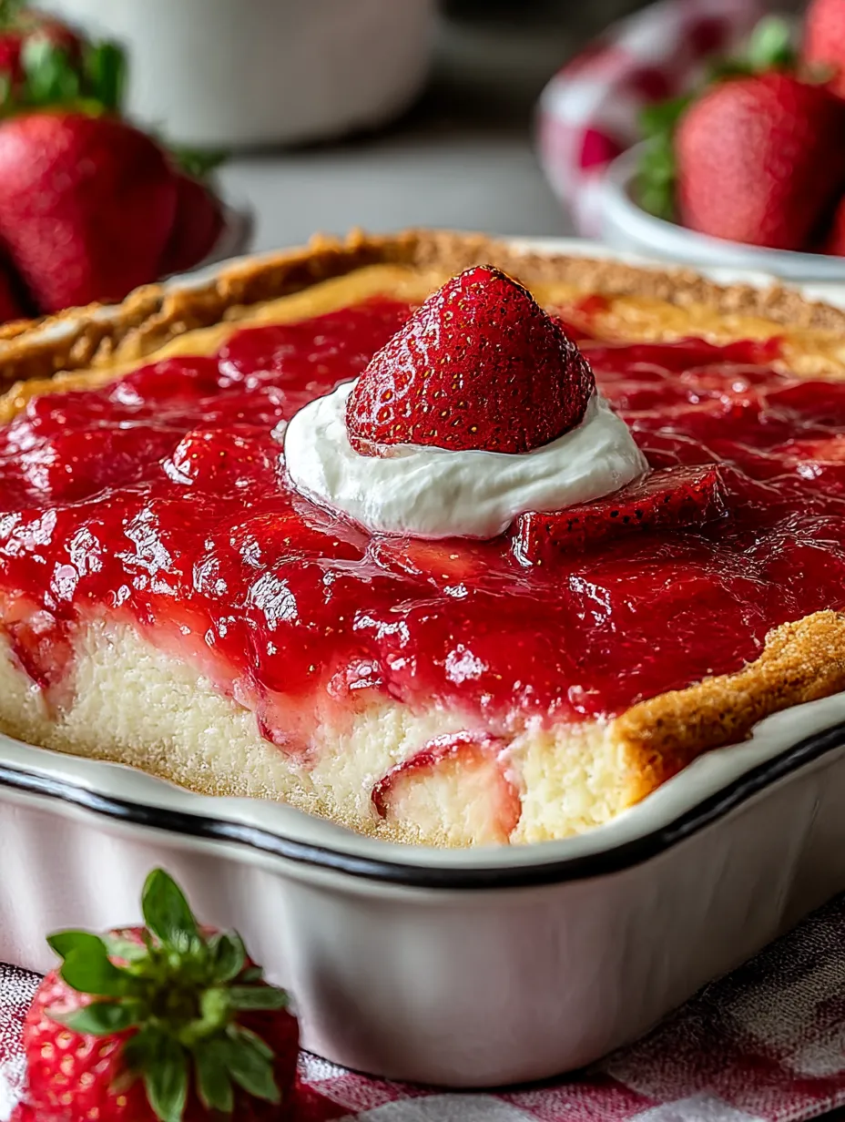 Pie slice topped with fresh strawberries.