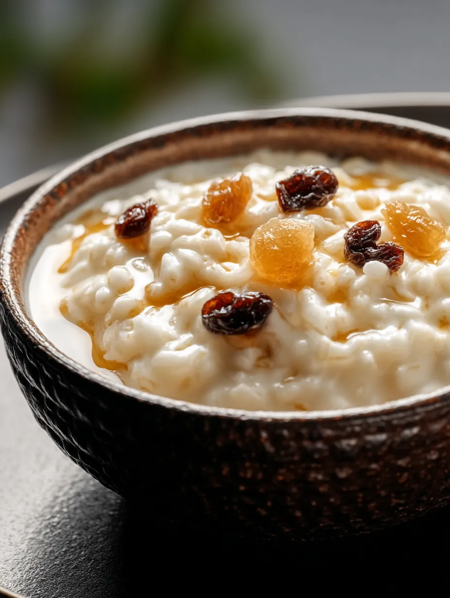A bowl full of Gordon Ramsay’s creamy rice pudding.