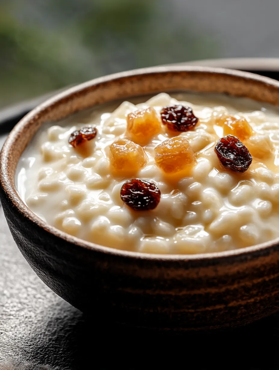 Creamy Gordon Ramsay–style rice pudding in a bowl.