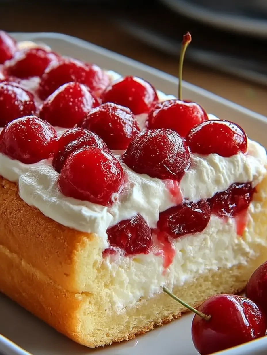 Slice of chilled Twinkie Pudding Cake.