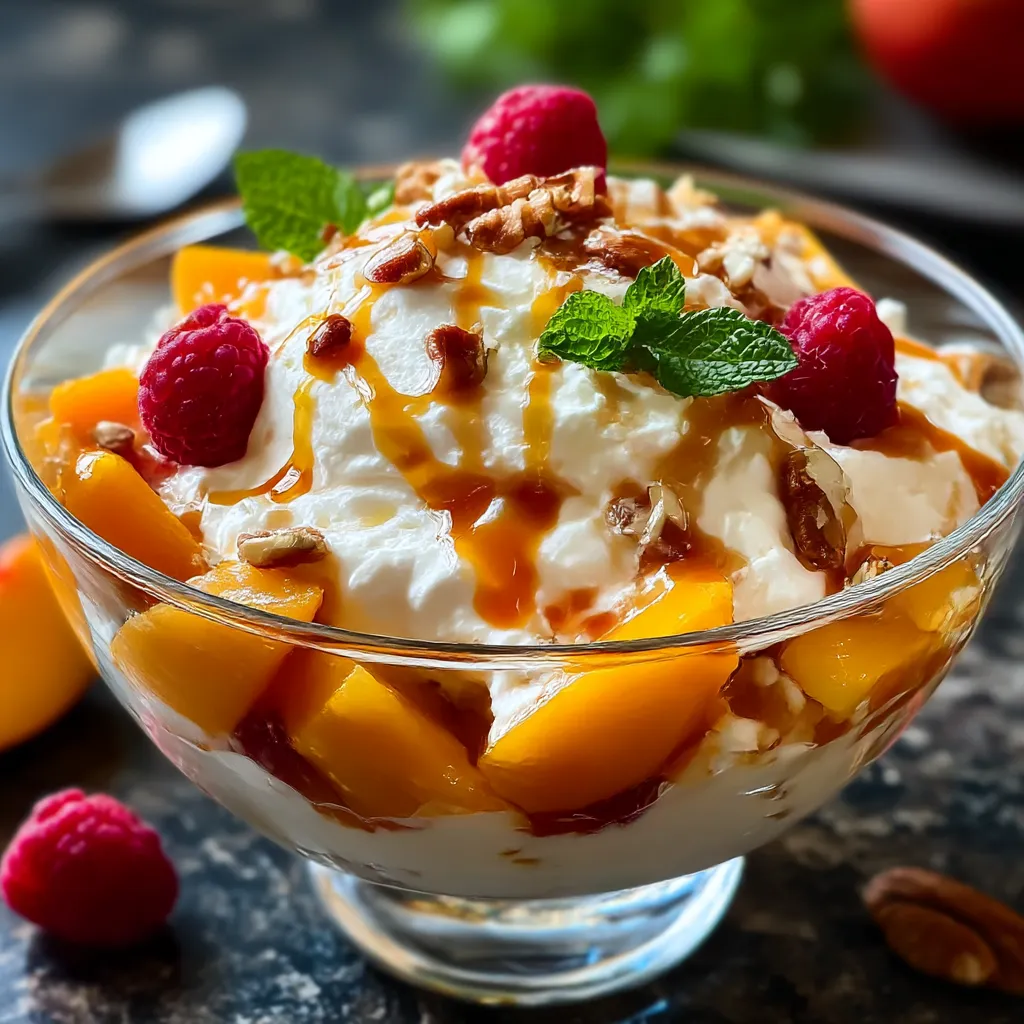 Millionaire Peach Salad with Marshmallows