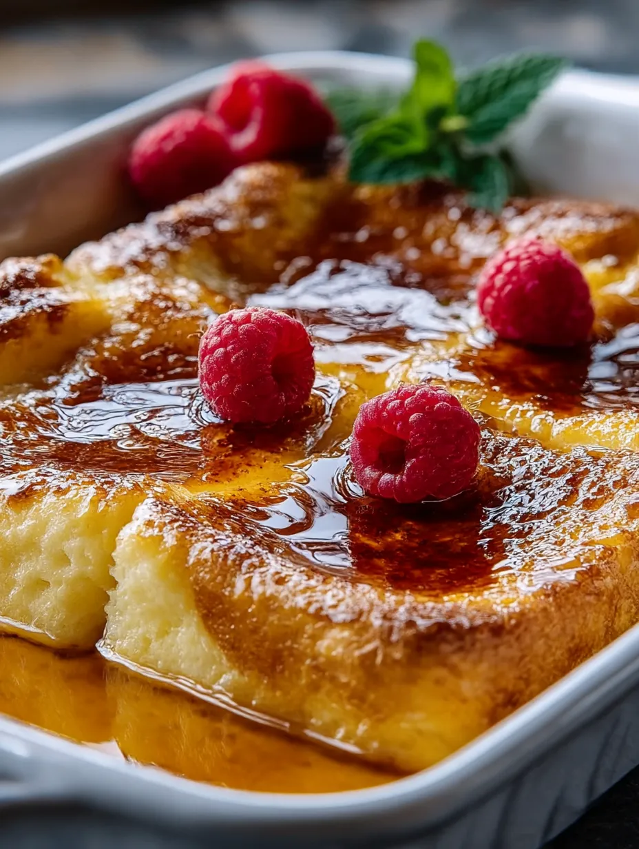A plate of Crème Brûlée French Toast Casserole.