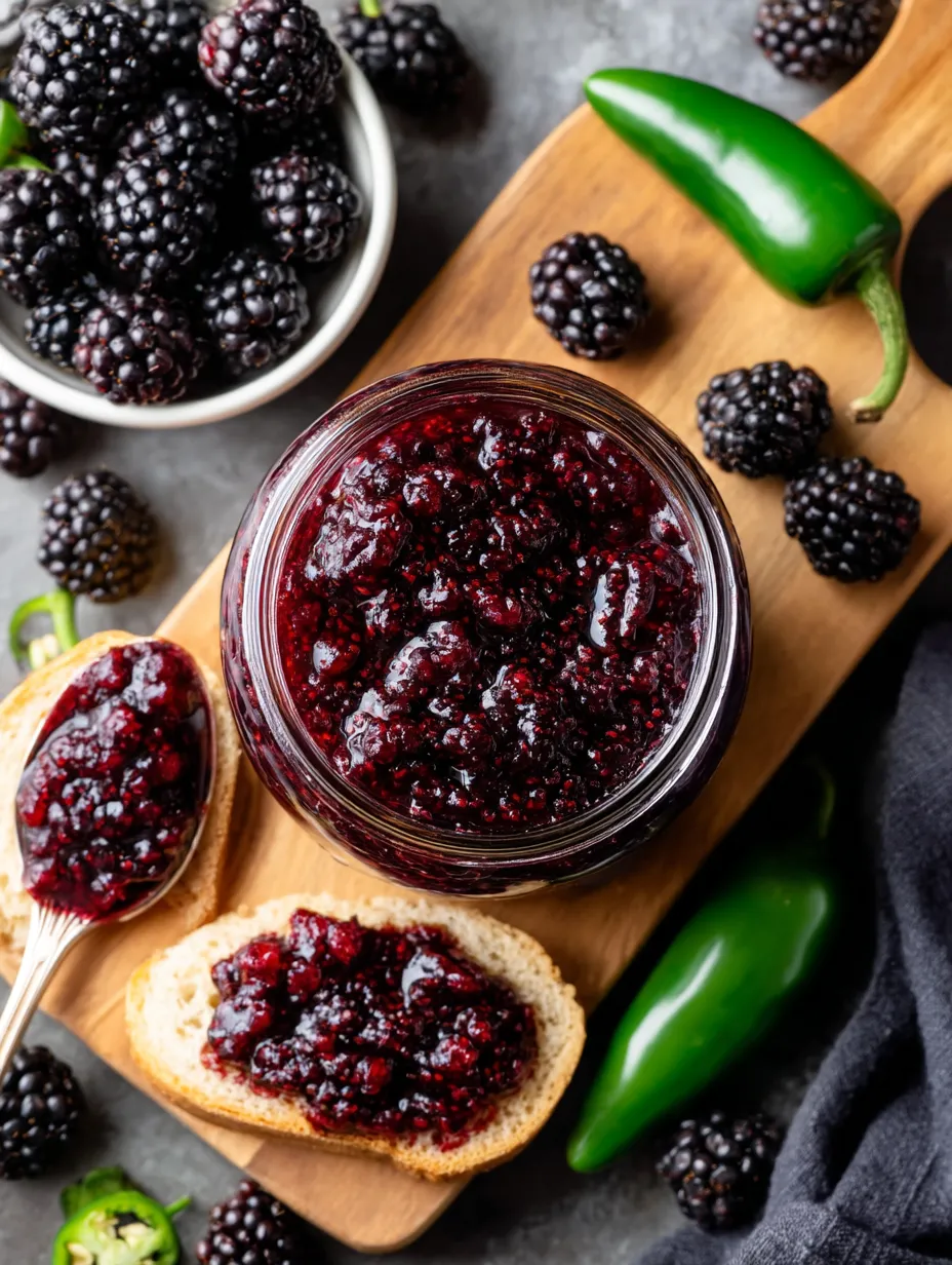 Easy Blackberry Jalapeno Jam.