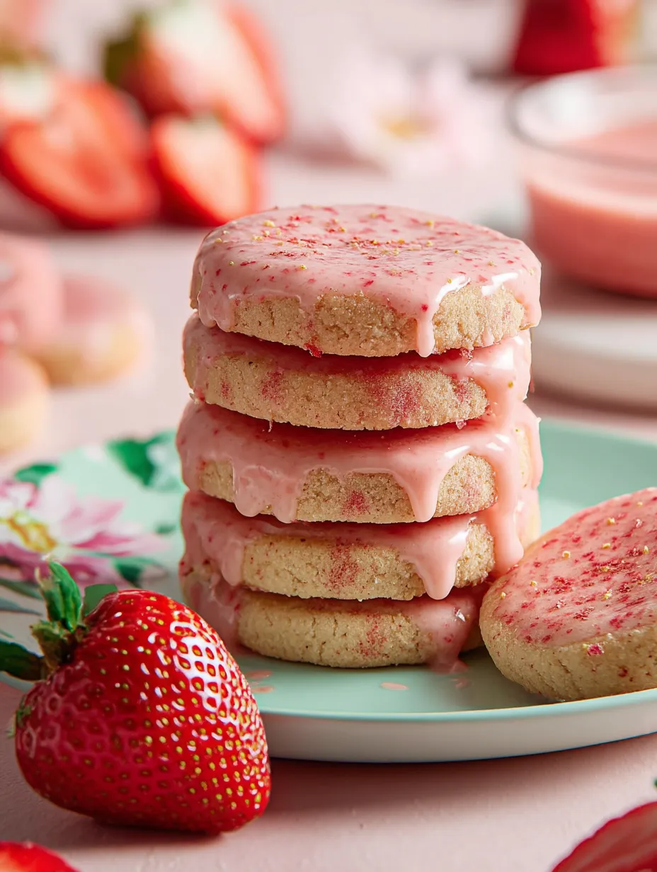 Strawberry Shortbread Cookies.