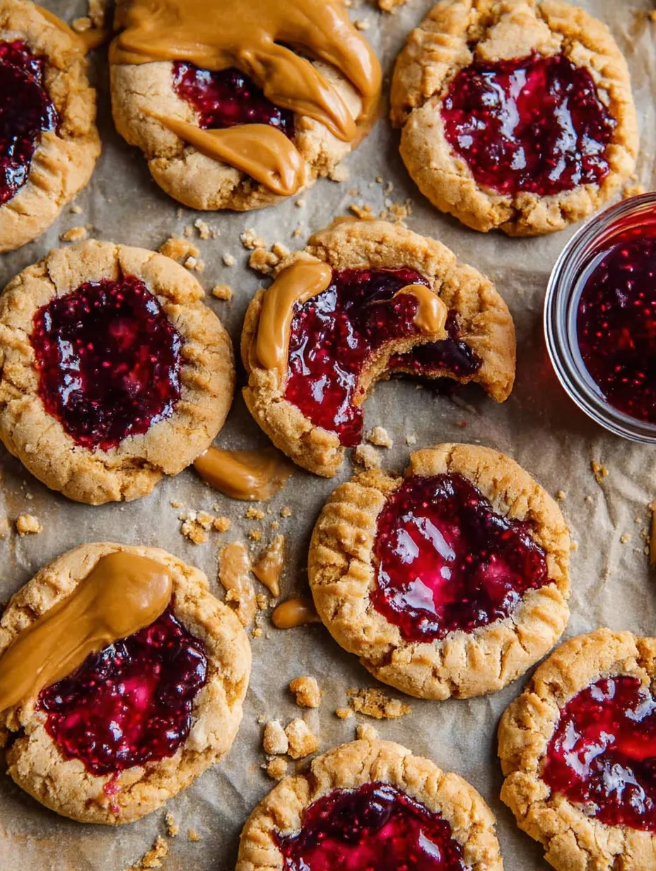 Super Easy Peanut Butter and Jelly Cookies snack.