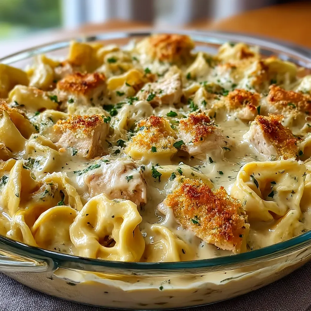 A bowl piled high with melty cheesy pasta and grilled chicken.