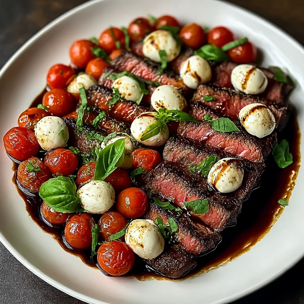 Balsamic Caprese Grilled Flank Steak