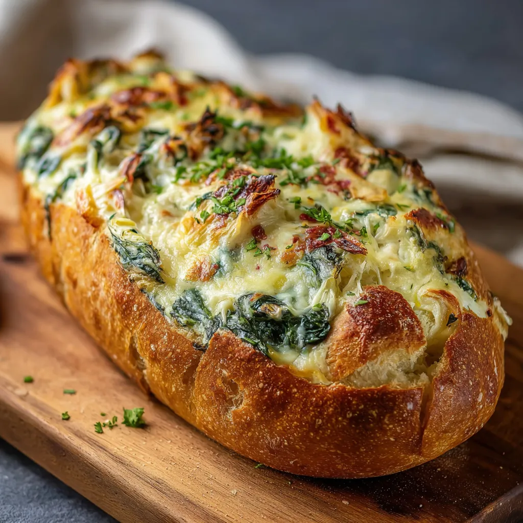 Spinach and Artichoke Stuffed Bread