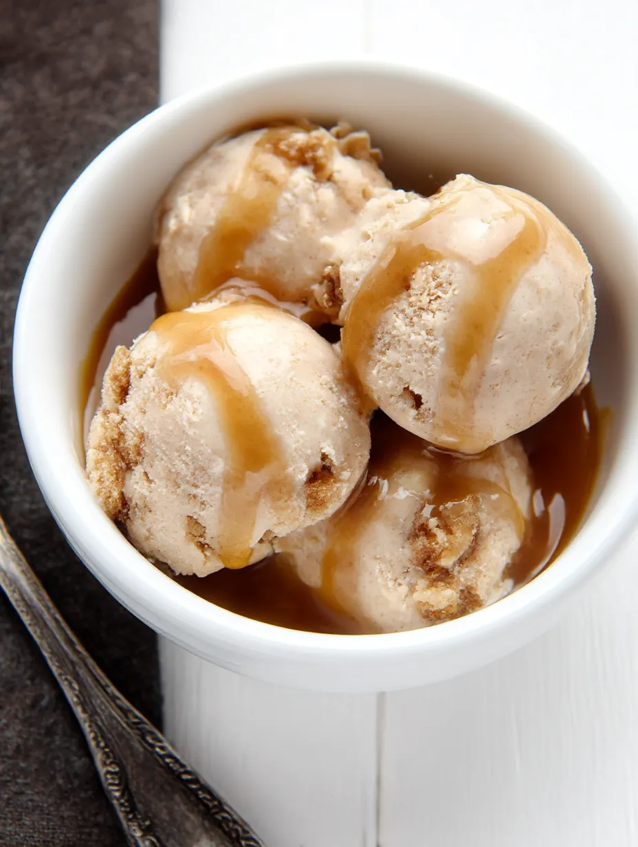 A bowl of Apple Butter Oatmeal Crisp Ice Cream.
