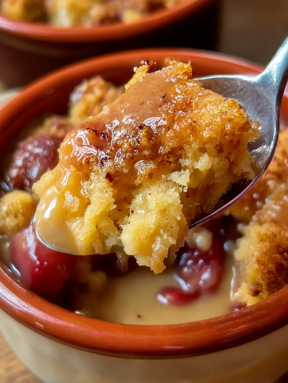 Lazy Baked Sticky Rhubarb Pudding.