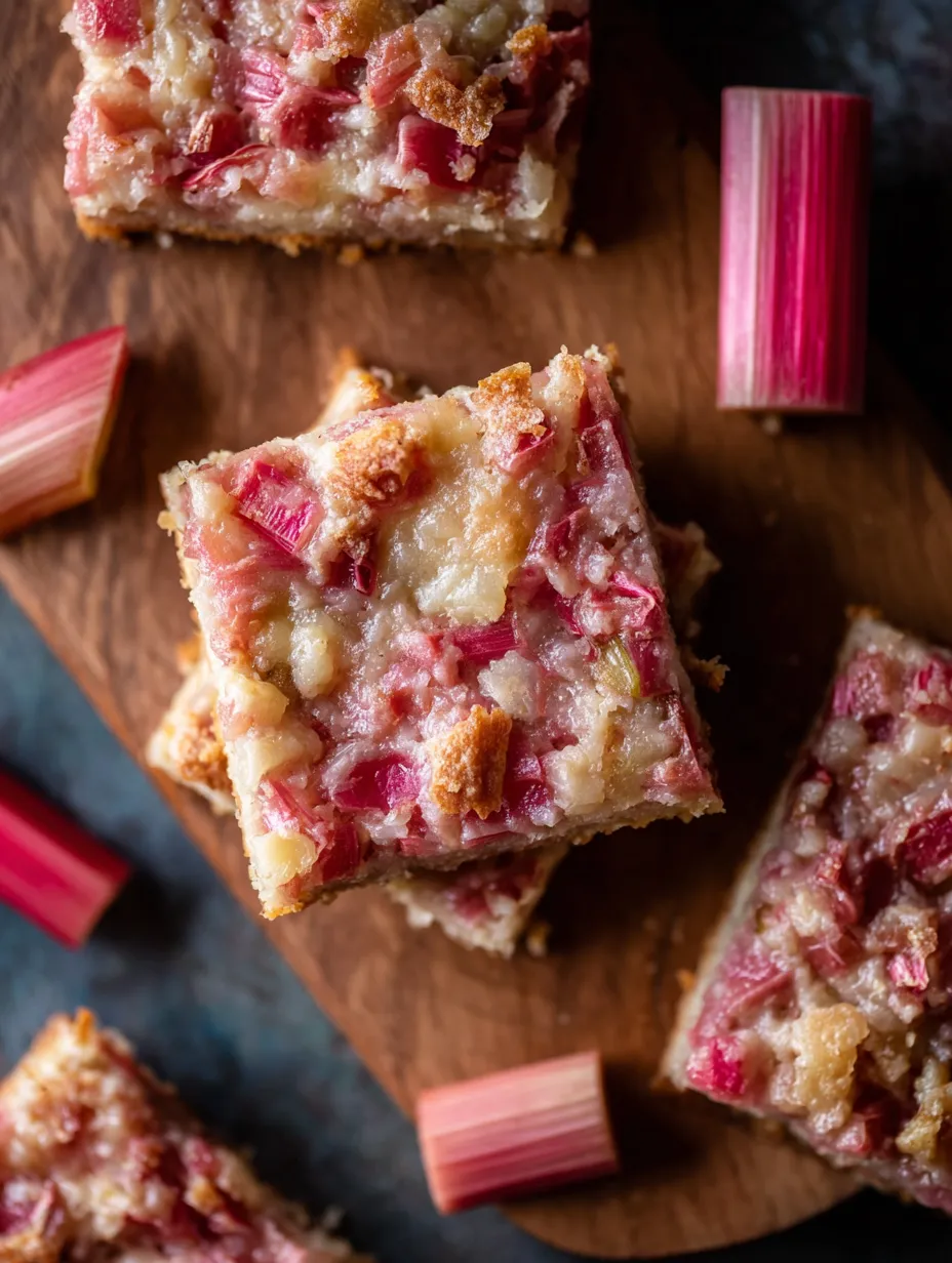 Delicious Rhubarb Bars.