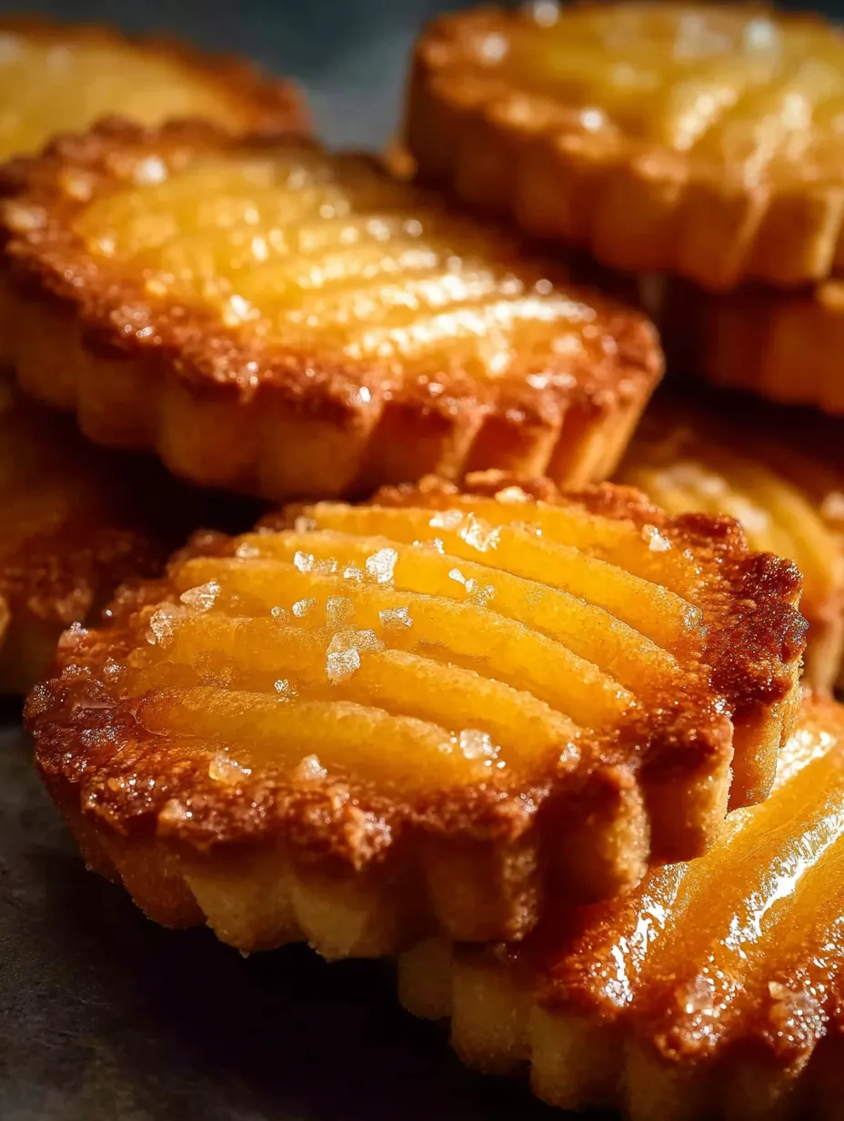 A zoomed in look at French salted butter cookies.