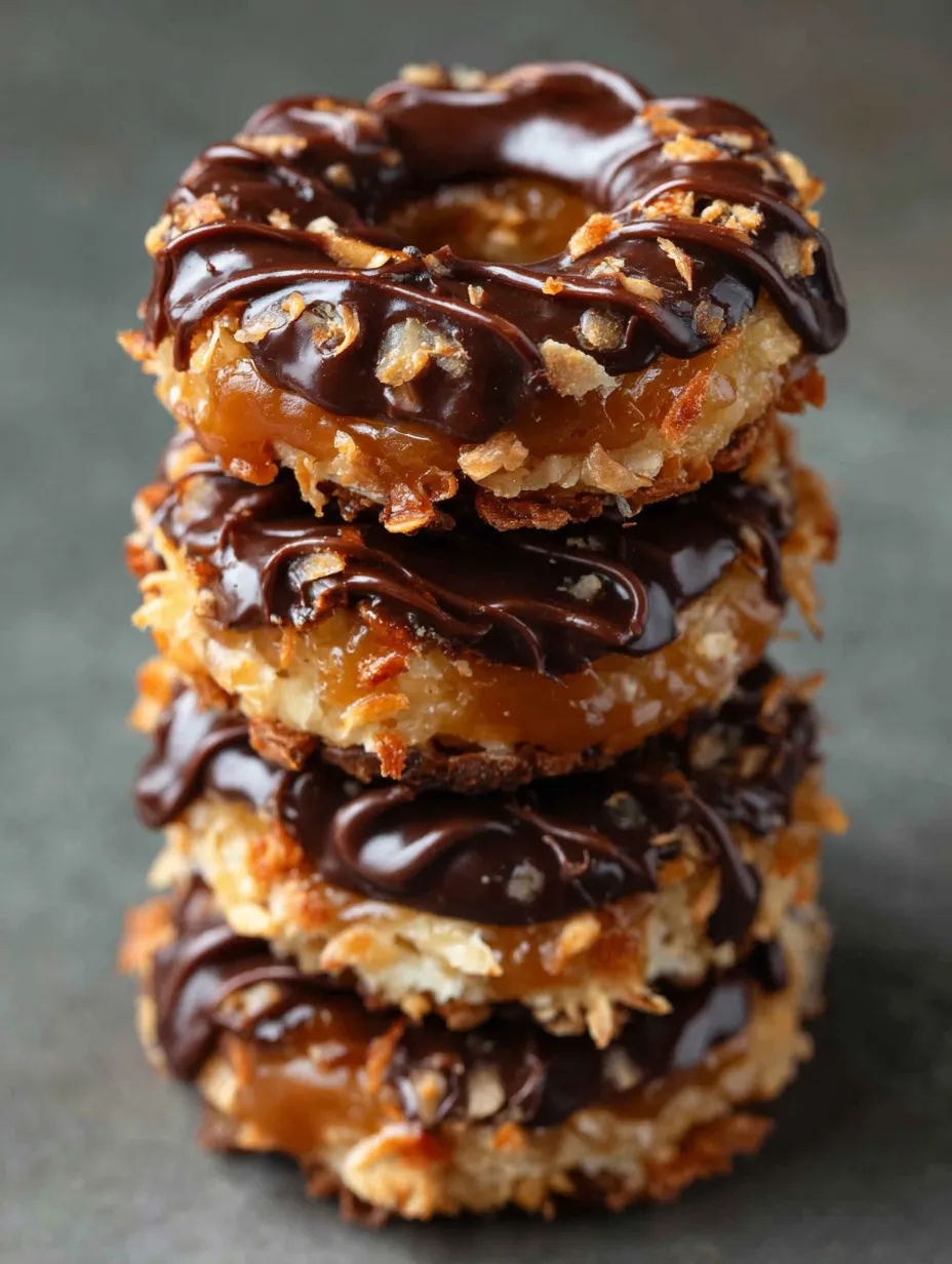 Fresh Samoas style cookies for gifting or sharing.