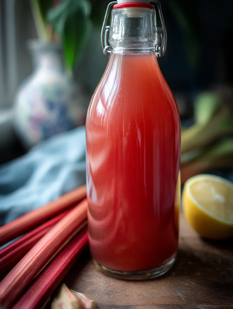 Easy Homemade Rhubarb Cordial.
