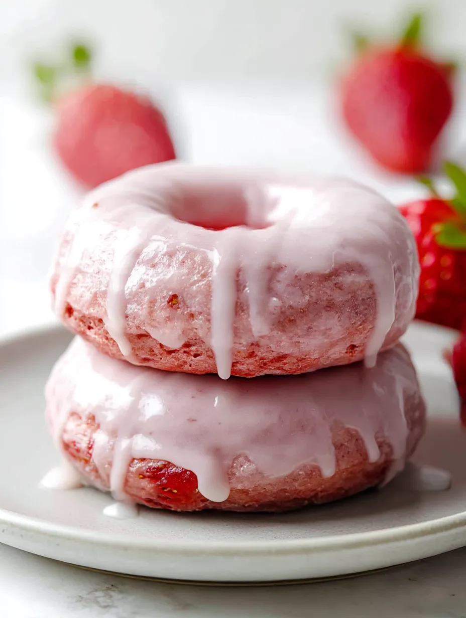Strawberry Donuts, fresh out the oven.