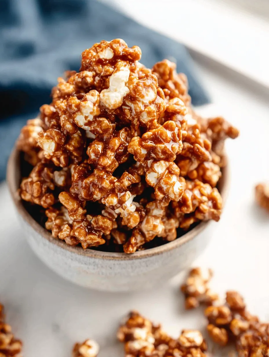 Bowl of cinnamon bun popcorn ready for snacking.