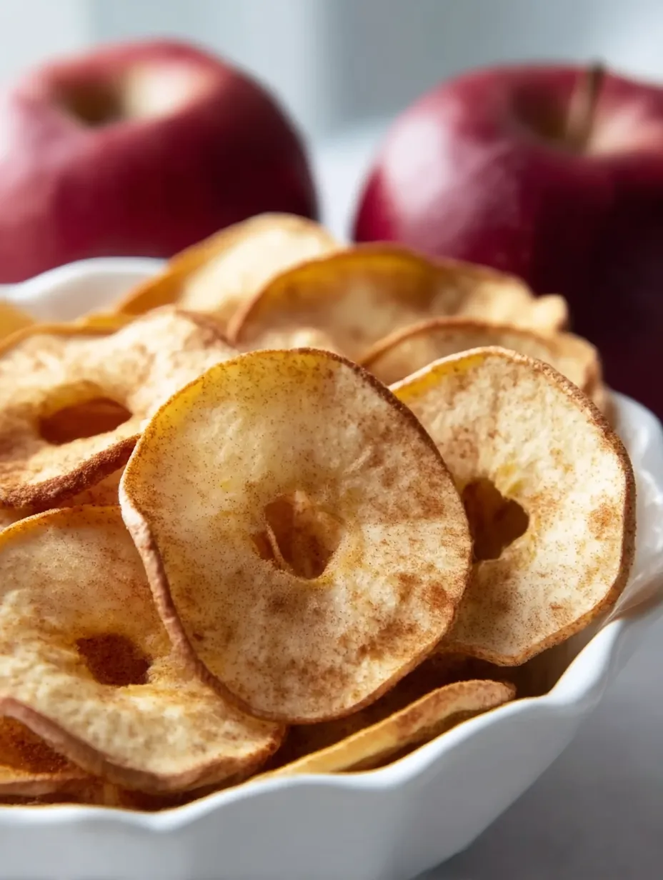 A bowl full of apple chips.