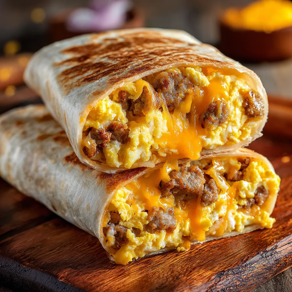 Cheesy Sausage Egg Wraps